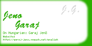 jeno garaj business card