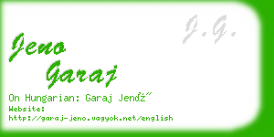 jeno garaj business card